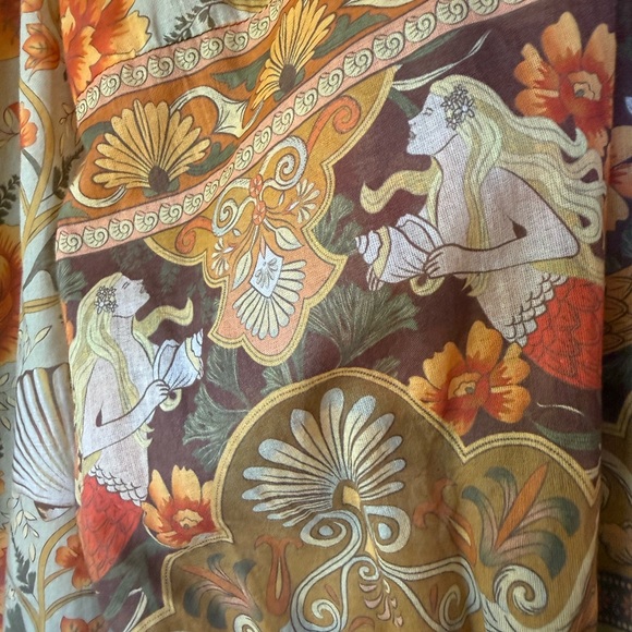 SPELL & The Gypsy Seashell Floral Semi Sheer Long Sleeve Fall Print Blouse - Picture 7 of 13